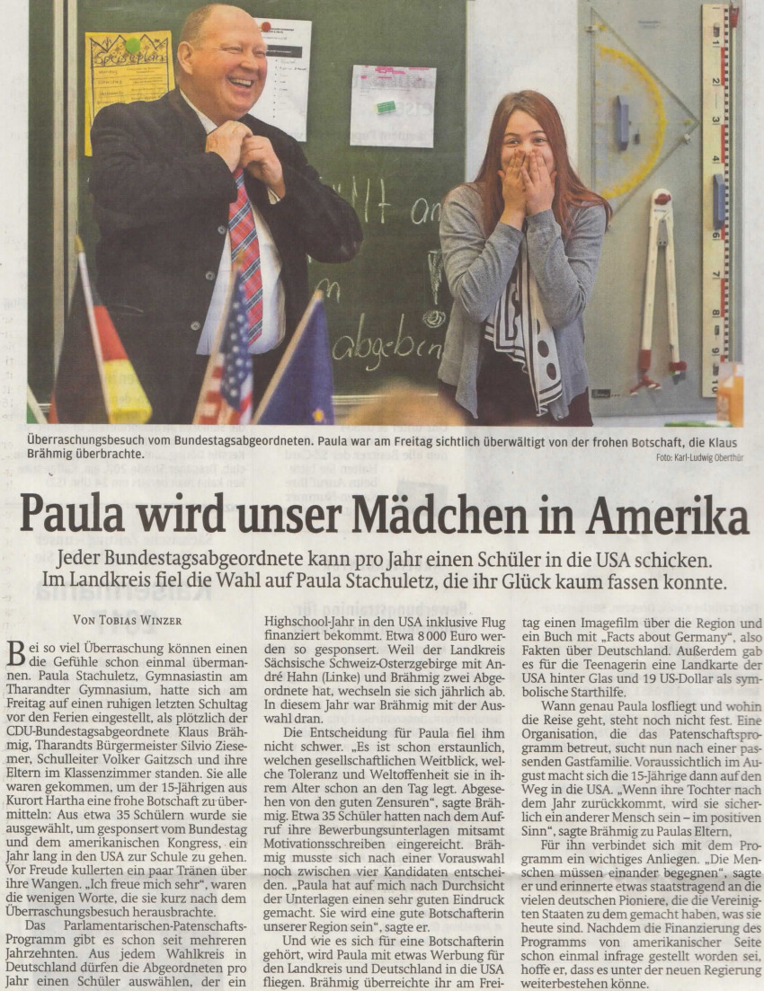 Paula Stachuletz erhält USA-Stipendium
